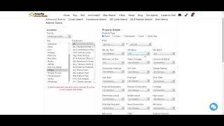 Using the advanced property search function