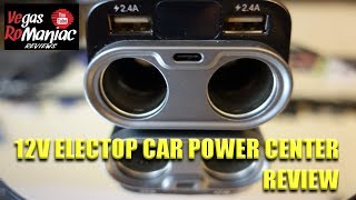 12V ELECTOP CAR POWER CENTER Splitter outlet USB C Car Charger REVIEW