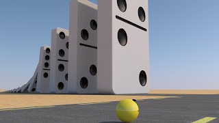 Domino Effect vs Pacman - Road Race for Fruit