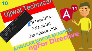 🔴 Angular 11 Tutorial - Angular ngFor Example | ngFor Directive | Ujjwal Technical Tips
