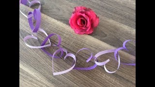 DIY Herz Girlande basteln, Muttertag, Valentinstag, Liebe, schnell und einfach