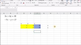 Solving a System of Equations Using Excel