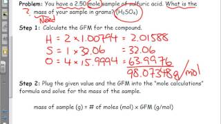 Moles & Stoichiometry: Mole-Mass Calculations (Dimensional Analysis)