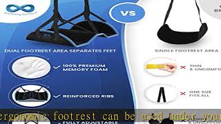 Everlasting Comfort Airplane Footrest - Ergonomic Adjustable Foot and Heel Hammock - Memory Foam Po