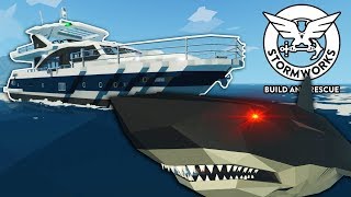 I Rented OB a Yacht and Megalodon for His Birthday! - Stormworks Multiplayer - Sinking Ship Survival
