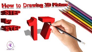How To Draw 3D Number 17 Easy Step by Step/How to Draw a 3D Ladder - Trick Art For Kids