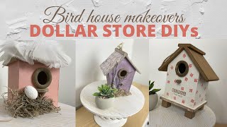 DOLLAR STORE DIYs / BIRD HOUSE MAKEOVERS / high-end bird home decor