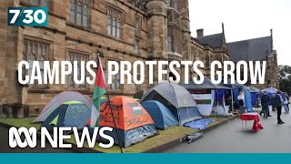 US campus protests against Israel's war in Gaza spread to Australia | 7.30