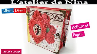 Album Stamperia Desire 15x15 : la couverture la reliure accordéon et pages #stamperia #desire #scrap