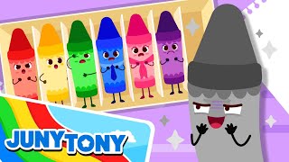 The Naughty Gray Crayon | Lost Color Song | Color Songs | Funny Kids Songs | JunyTony
