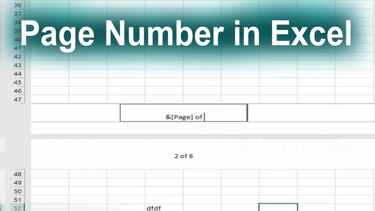 How To Add Page Number In Microsoft Excel 2017 - YouTube