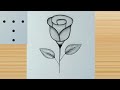 5 points to easy Rose drawing for beginners | rose drawing step by step | gulab ka chitra banayen