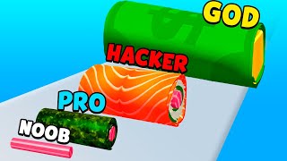NOOB vs PRO vs HACKER vs GOD - Sushi Roll 3D