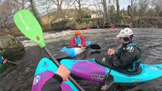 Kayaking at Mile End Mill - Tamworth Canoe Club - Dec 2024