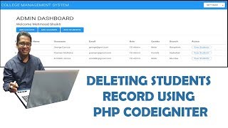 Delete Student Record using Codeigniter-3 Part-15
