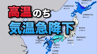 【1ヶ月予報】超高温傾向からジェットコースター並みに急降下