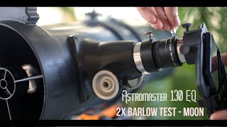 Celestron Astromaster 130 EQ Telescope | Barlow Lens Setup \u0026 Test | Moon with Smartphone Camera