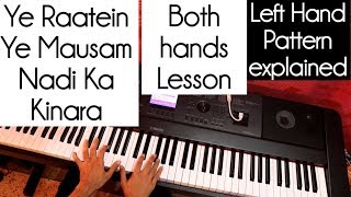 Both Hands Hindi song Piano Lesson Arpeggio Pattern Piano Lesson #79