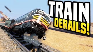 TRAIN DERAILS AT HIGH SPEED - Brick Rigs Gameplay | Huge Train Crashes!
