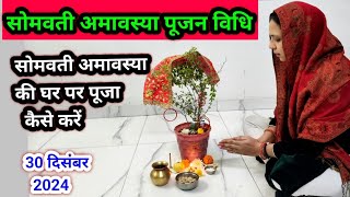 सोमवती अमावस्या सरल पूजा विधि | सोमवती अमावस्या पर तुलसी पूजा कैसे करें | sonvati amavasiya 2024..