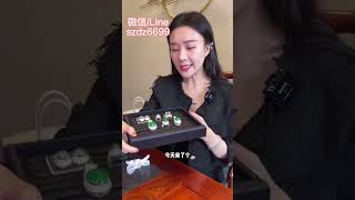 非常亮眼的一套满绿翡翠蛋面，就问你性价比高不高（5）#翡翠 #翡翠直播 #玉石 #天然翡翠