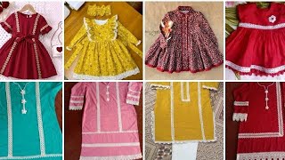 Baby girl dress design with lace for eid and summer 2024/Baby dress designs/Baby frock design