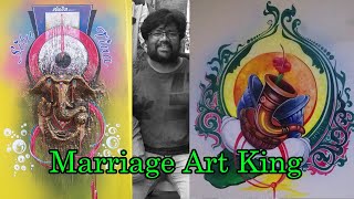 Marriage art and Wall Painting#WallArt#Drawing#Painting#color#Plaster#PatchWork