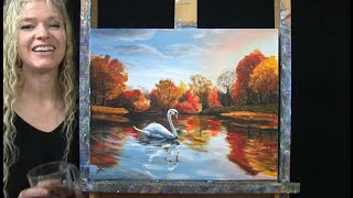 Learn How to Draw and Paint with Acrylics AUTUMN SWAN- Easy Painting Tutorial-Paint and Sip at Home