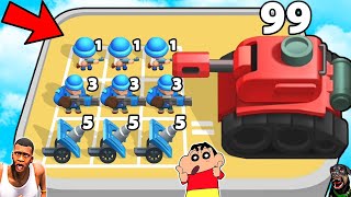 SHINCHAN NOOB vs PRO vs HACKER in merge army world war with FRANKLIN \u0026 CHOP | DREAM SQUAD