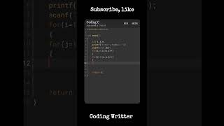Day 09 V01 ll C programming pattern Tutorial ll Coding Hunter ll #c #coding #cprogramming #python