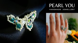 How to make a Unique Butterfly Pearl Ring, Tutorial is here! 2023 New Design by PEARL YOU JEWELLERY