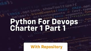 Python for devops charter 1 part 1
