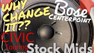 Stock Bose Centerpoint Mid-Woofer review. Honda Civic Sport Touring rear door speaker. Details