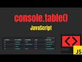 how to use console.table() in JavaScript