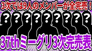 【乃木坂46】3次では9人のメンバーが全完売に！●●の勢いがすごい！37thシングル個別ミーグリ3次完売表！【歩道橋】