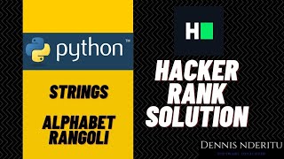 Python Strings - Alphabet Rangoli
