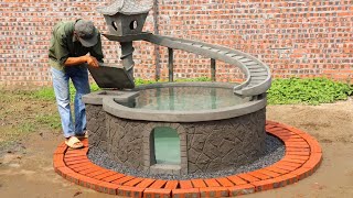Designer Outdoor Water Fountain | Creative Aquarium with Cement and Brick