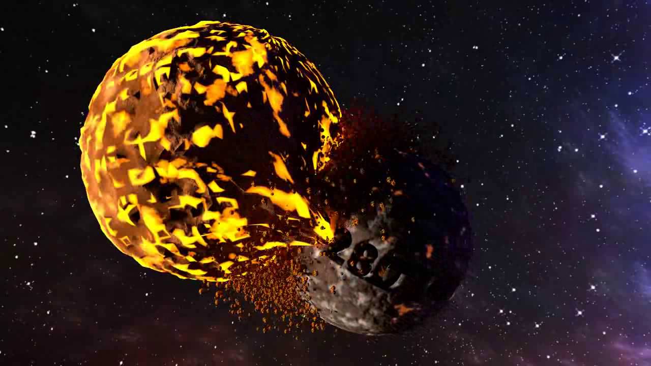 Two Planets Collide In Deep Space 3d Animation Youtube
