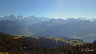 4K Beatenberg Berner Oberland SWITZERLAND アルプス山脈 aerialview