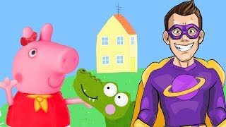 Peppa Pig Game | Crocodile Hiding in Family Home Toys