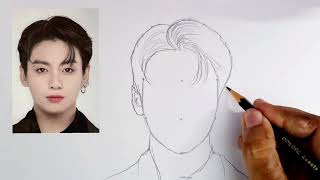 How to draw BTS Jungkook drawing