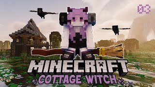 Our First Broom and Crows 🐦‍⬛ - Cottage Witch Modded Minecraft Episode 3