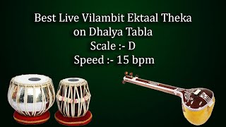 Best Live Vilambit Ektaal Theka with Tanpura | Safed 2 | D scale | सफ़ेद 2 | 15 bpm