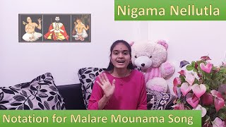 Notation for Malare Mounama by Nigama Nellutla | Karna  Movie | పలికే మౌనమా Song స్వరాలూ  Telugu |