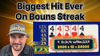 Hand Pay Ultimate X Bonus Streak 10 Handed Video Poker.