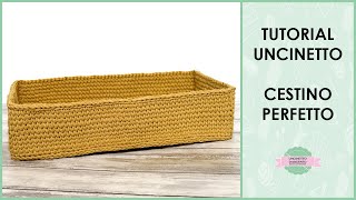 Tutorial cestino rettangolare ad uncinetto perfetto | crochet basket | Uncinetto d'Argento