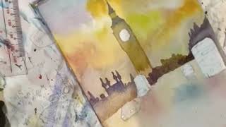 London Big Ben | Loose Watercolor Painting