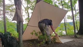 Solo overnight bushcraft camp on Bloodroot trail with savotta saddle sack 339 ...