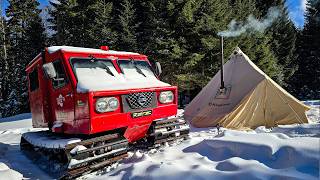 CAMPING WITH A SNOWTRACK ON 1 METER OF SNOW