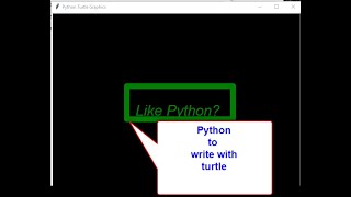 Write text with turtle python // #python @gilesmcmullen @PythonGB @PythonJPN @PythonAman